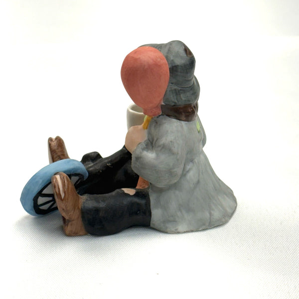 Emmett Kelly Jr Porcelain Clown Figurine Sitting with Unicycle