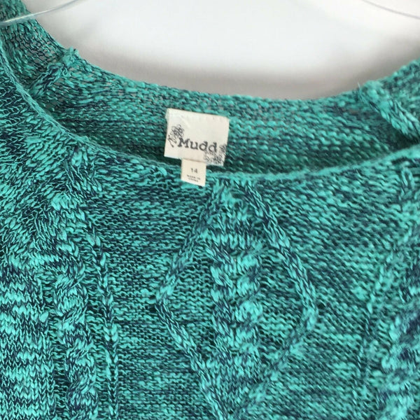 Mudd Girls Sweater - Lace Bottom - Size 14 - Turquoise and Black