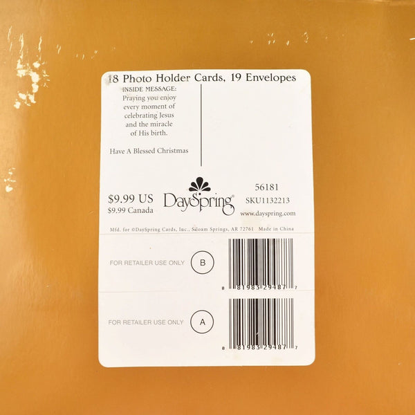 Lot of 2 Photo Holder Christmas Holiday Cards With Envelopes For 4x6 Photo - NEW