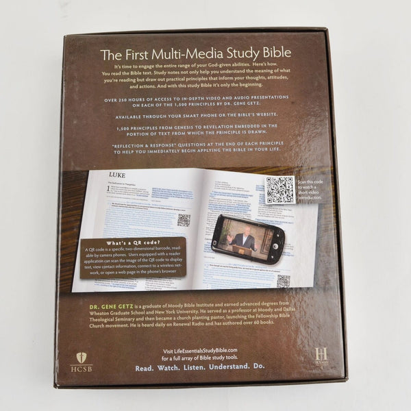 Life Essentials Study Bible - Blue Brown Duotone - Signed by Gene Getz - NEW