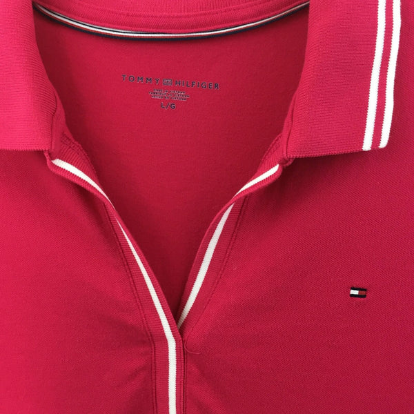 Tommy Hilfiger Womens Polo Top - Hot Pink - Size Large