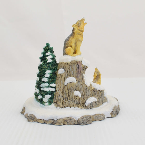 Hamilton Wolf Sculpture Figurine Winters Cry Michael Adams Four Seasons Wolf 96