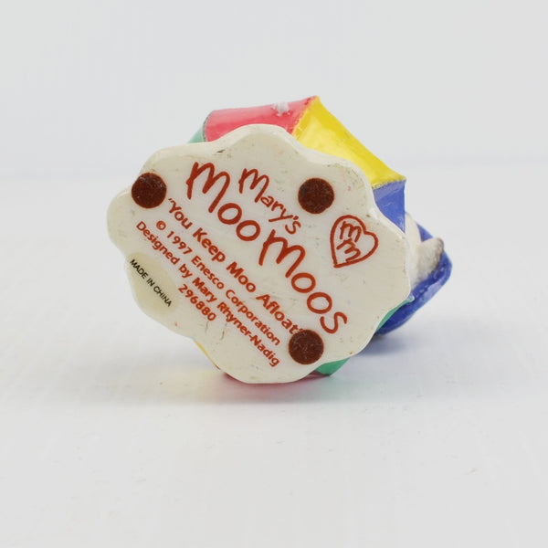 Mary’s Moo Moos “You Keep Moo Afloat” 1997 Enesco Cow Raincoat Umbrella Figurine