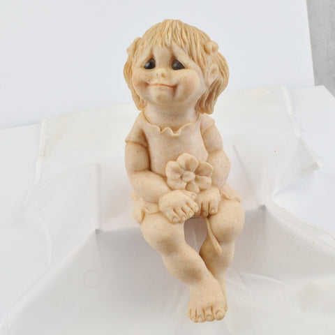 Caroline Quarry Kids Girl Shelf Sitter Second Nature Design 2001 Whimsical Stone