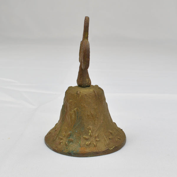 Vintage/Antique Small Hand Held Bronze Mission Church Bell Ringer with Clapper