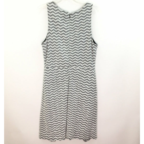 41 Hawthorn Womens Sheath Dress Pleated Sleeveless - Gray White Chevron Size XL