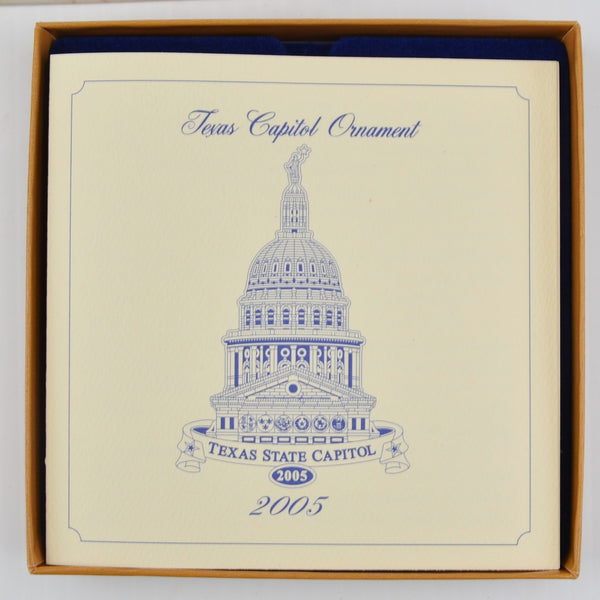 2005 Texas State Capitol Ornament - Booklet - Texas Capitol Building - NEW