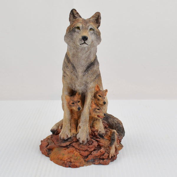 Hamilton Wolf Sculpture Figurine Timid Trio, Wolves of the Wilderness Collection