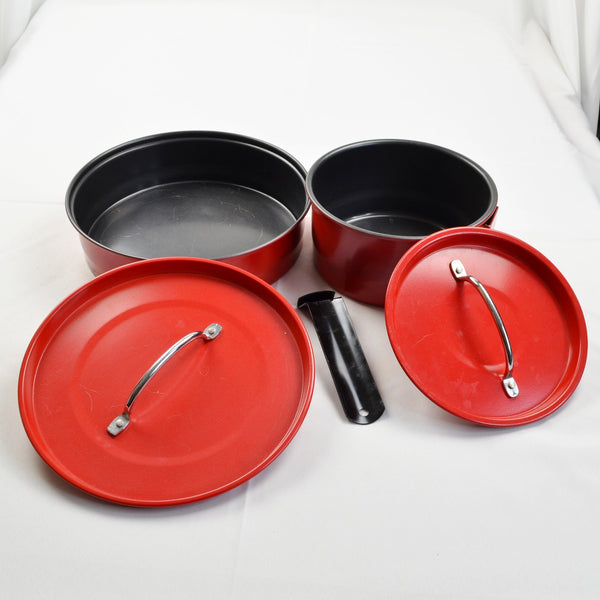 Coleman Family Cookset 807-739T Red Steel Camping Cookware Set, 5 Pieces
