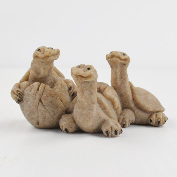 Quarry Critters Baby Turtles Hatching Figurine "Tres Amigos" 2000 Second Nature