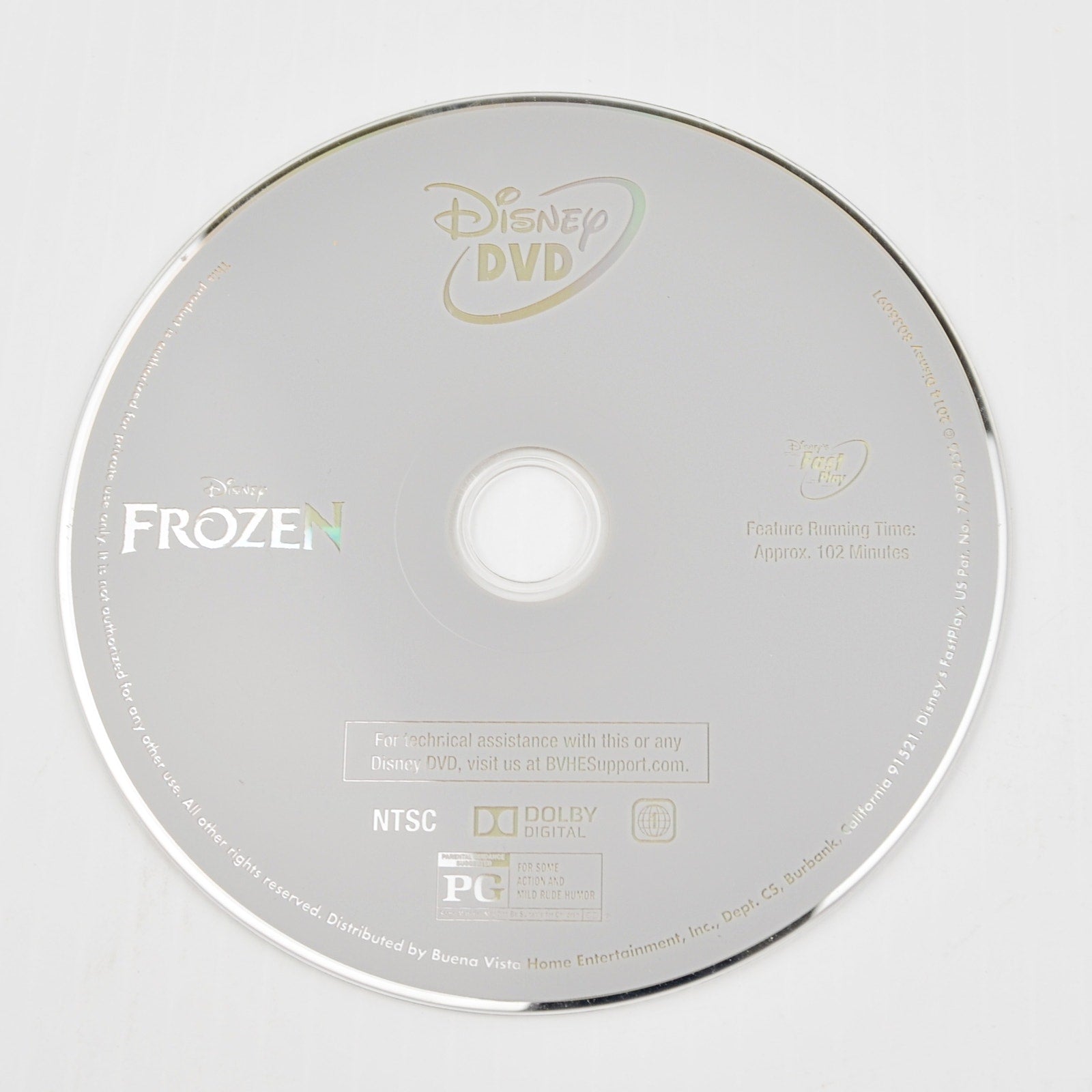 Disney Frozen (DVD, 2014) Kristen Bell, Idina Menzel, Jonathan Groff - DISC ONLY