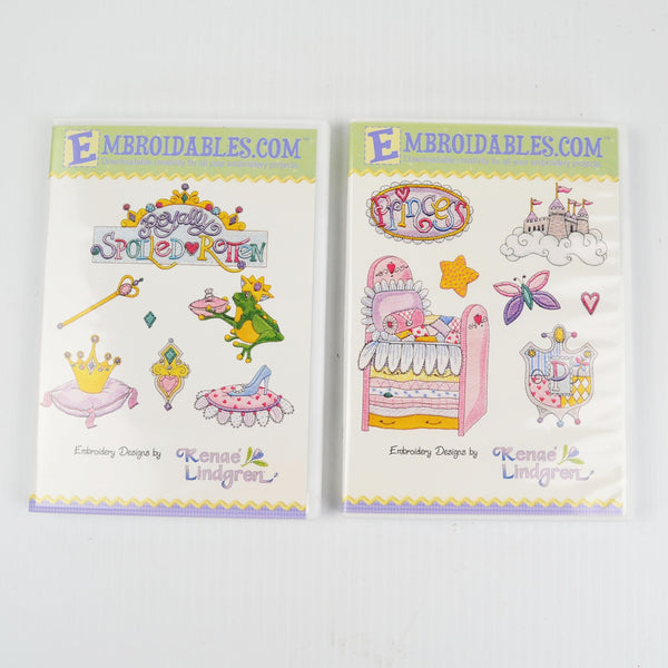 Princess Girl Fairytale Machine Embroidery CDs 1 & 2 Designs by Renae Lindgren