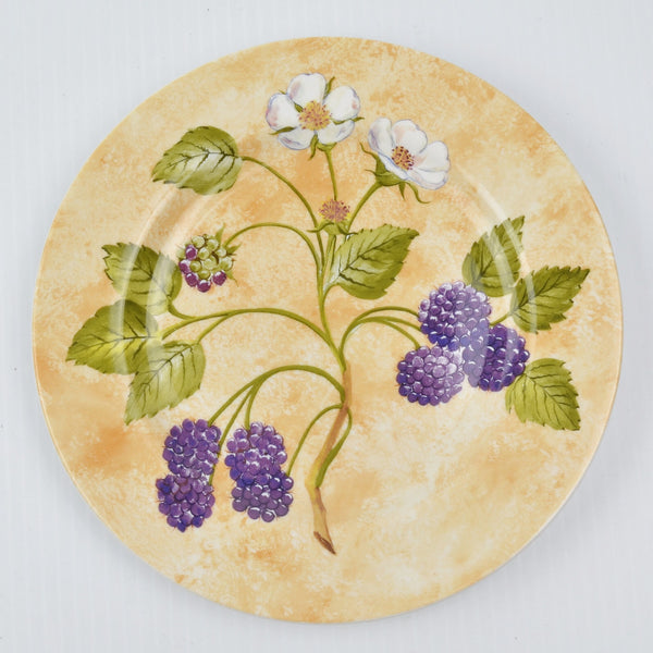 American Atelier Berry Patch 2 Dessert Plates Blackberry Blueberry - 8.25”