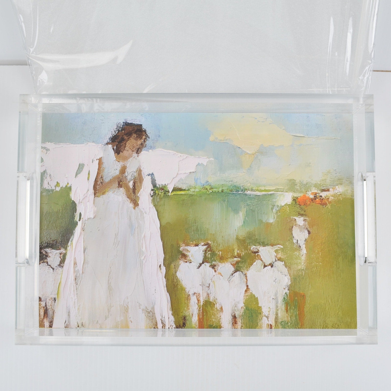 Anne Neilson Home Acrylic Tray With Interchangeable Angel Art Inserts