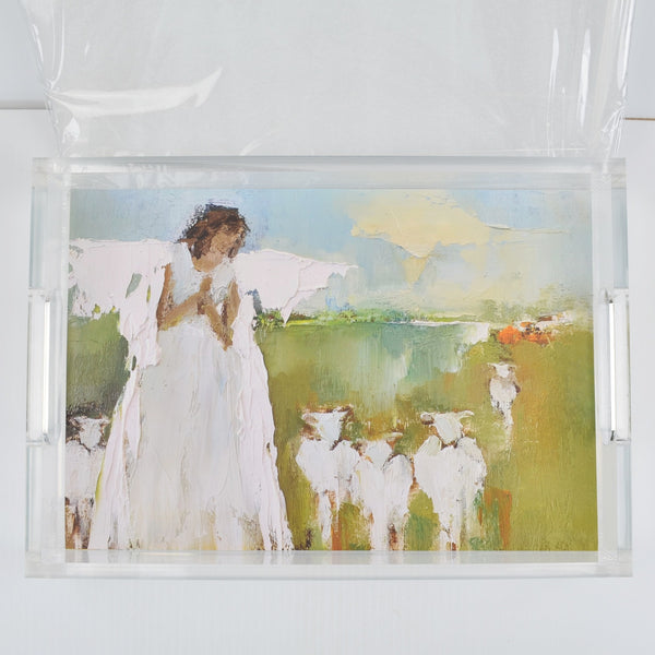 Anne Neilson Home Acrylic Tray With Interchangeable Angel Art Inserts