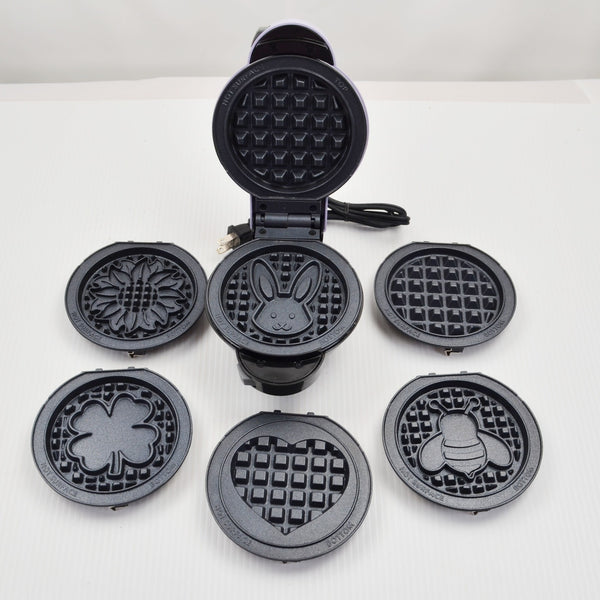 Dash Multiple Changeable Themes Mini Waffle Maker Bunny, Shamrock, Sunflower Bee