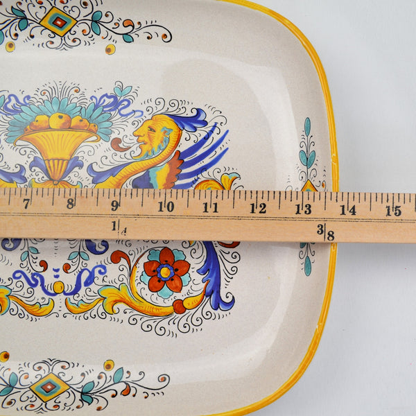 Deruta Italy Serving Platter Raffaellesco Yellow Dragon Ceramica Nova 13.75”