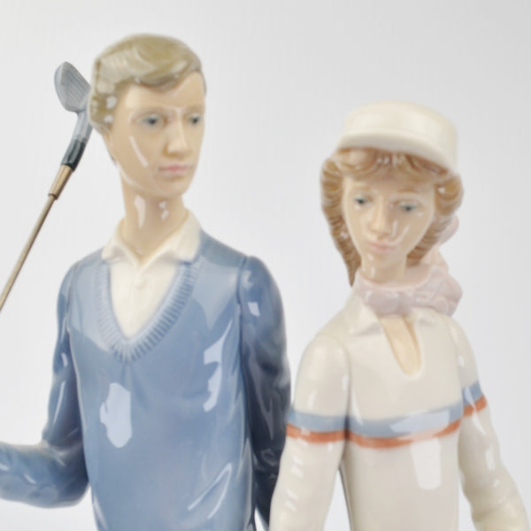 Vintage Lladro Porcelain Golfing Couple Figurine 1453 Retired Spain 1984 Golf
