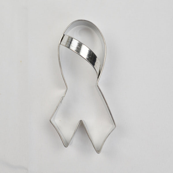 Awareness Ribbon Cookie Cutter / Stamp Cancer, Metal Ribbon Cookie Cutter 5.5"