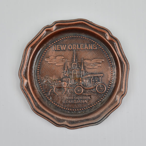Vintage New Orleans Copper On Pewter Coasters Made In USA Lot of 3