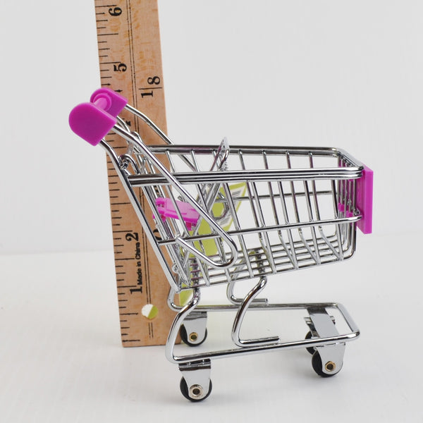 Realistic Mini Metal Shopping Cart Purple - Use with Mini Brands, Elf on a Shelf