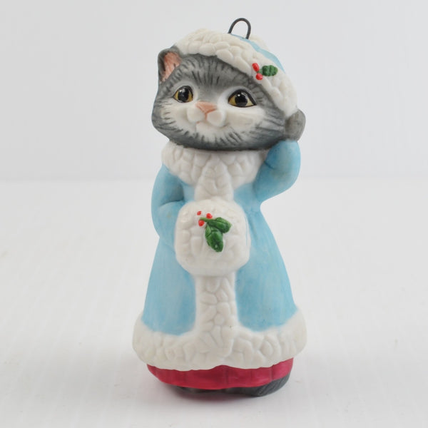 Vintage Hallmark Keepsake Christmas Kitty Ornament - Cat Kitten Christmas 1990