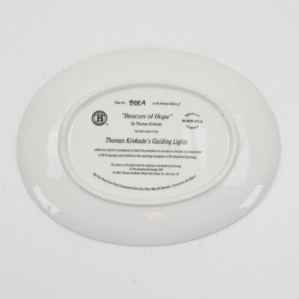 Thomas Kinkade "Beacon of Hope" 1997 Bradford Exchange Oval Wall Plate # 8418A