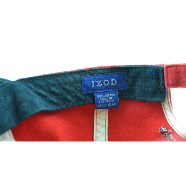 Izod Golf Hat Baseball Cap Red Embroidered front Logo and Back