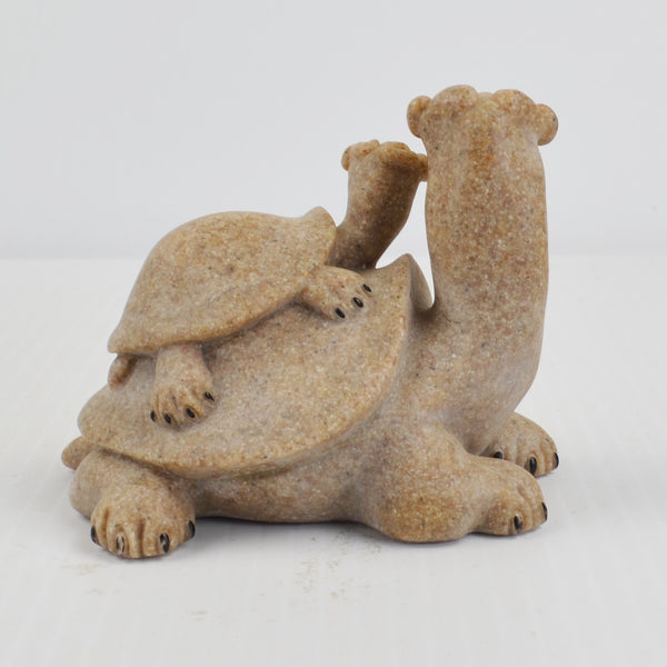 Quarry Critters Turtle Figurine "Tory & Taz" 2000 Carrying Second Nature Design