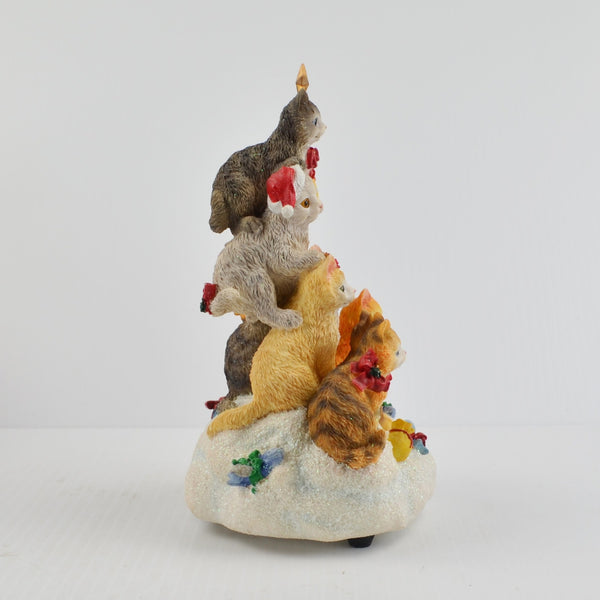San Francisco Music Box Company Cat Xmas Tree We Wish You a Merry Christmas