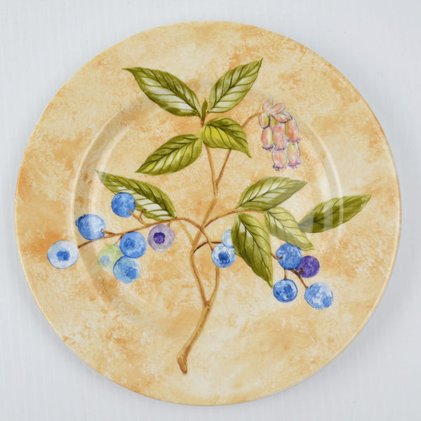 American Atelier Berry Patch 2 Dessert Plates Blackberry Blueberry - 8.25”