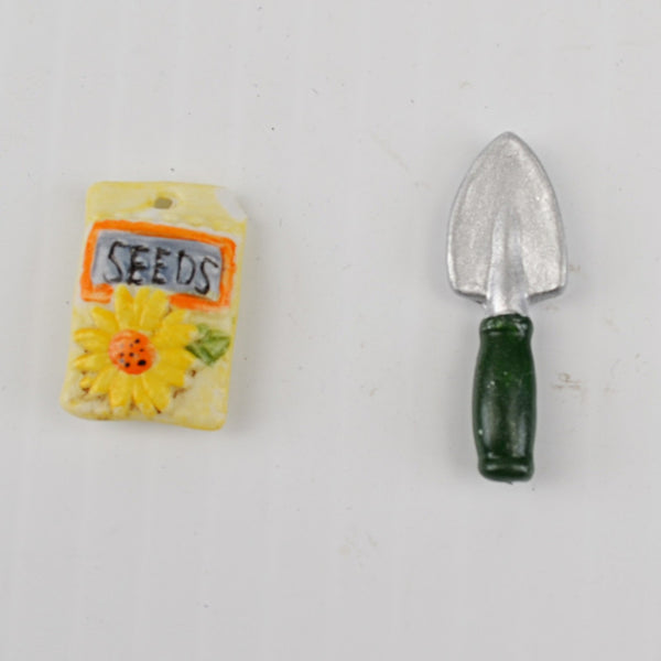 National Home Gardening Club Porcelain Trinket Box Sunflower Basket Seed Trowel