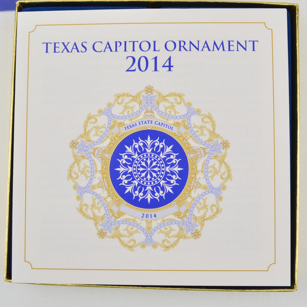 2014 Texas State Capitol Ornament - Booklet - Blue Oculus Window - NEW