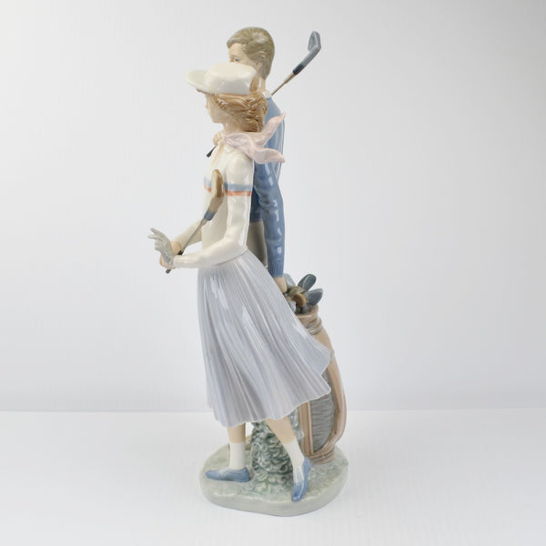 Vintage Lladro Porcelain Golfing Couple Figurine 1453 Retired Spain 1984 Golf