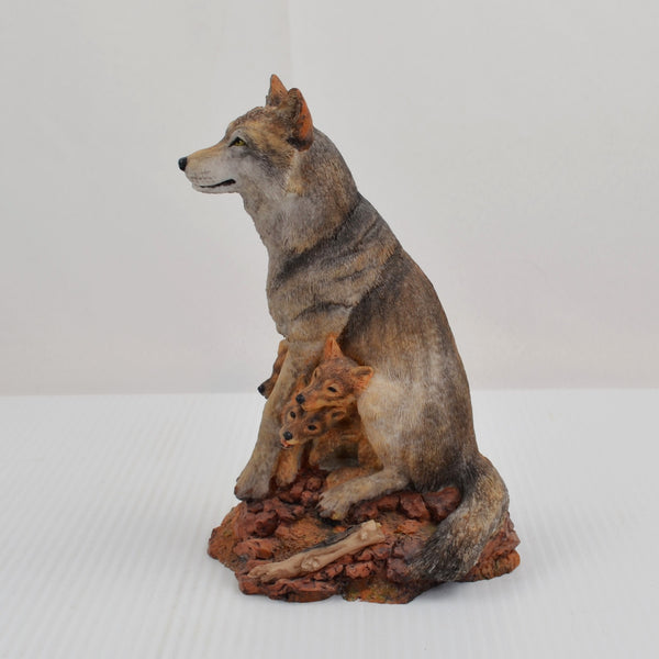 Hamilton Wolf Sculpture Figurine Timid Trio, Wolves of the Wilderness Collection