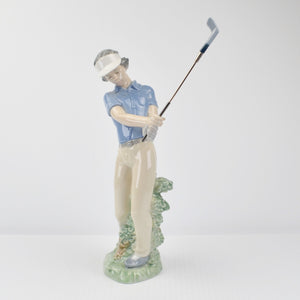 Vintage Lladro NAO Porcelain "Fore!" Golfer Figurine Golf Swing 451 Spain 1985