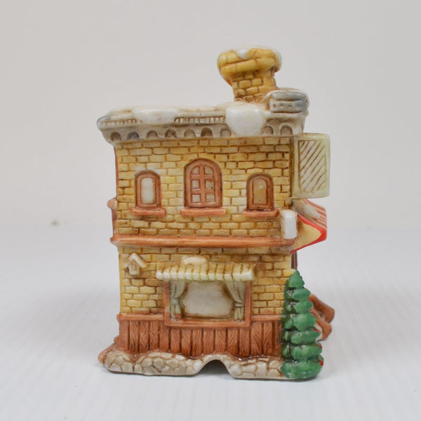 Lot 3 Mini Christmas Village Houses, Fabric Shop, Bakery, Grocery + Light Cords