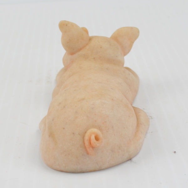 Second Nature Quarry Critters Pig - Laying Stone Pig Figurine - 1999