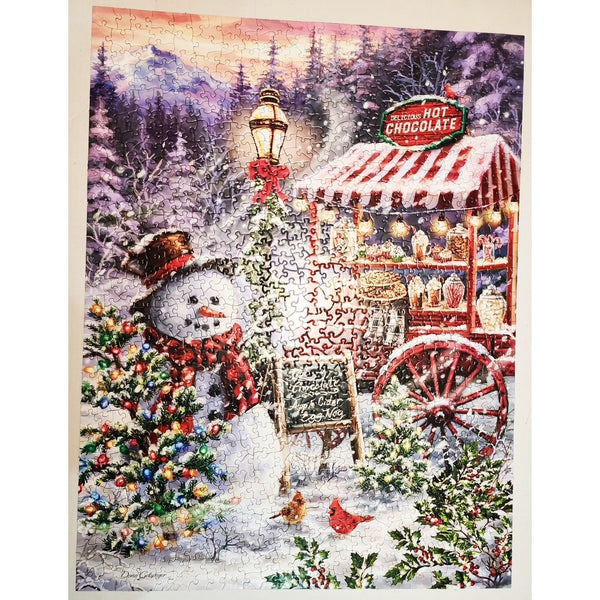 Springbok Holiday Puzzle Series - Snowman Hot Chocolate 1000 Piece Jigsaw Puzzle