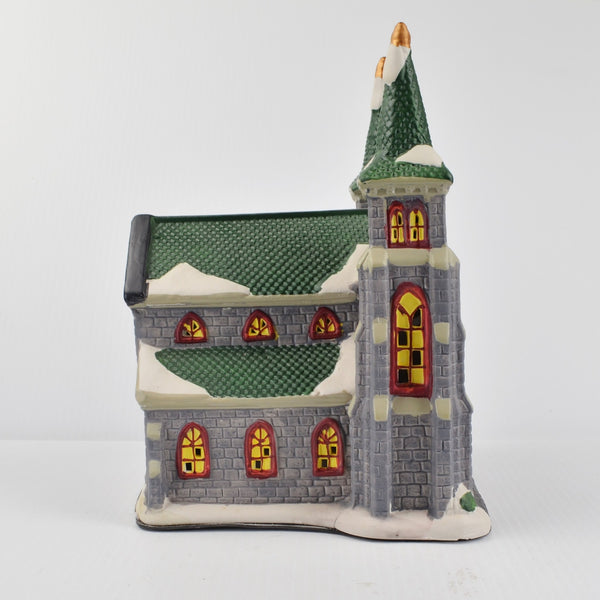 Holiday Time Village Christmas Victorian Cathedral with Light Cord - 2021