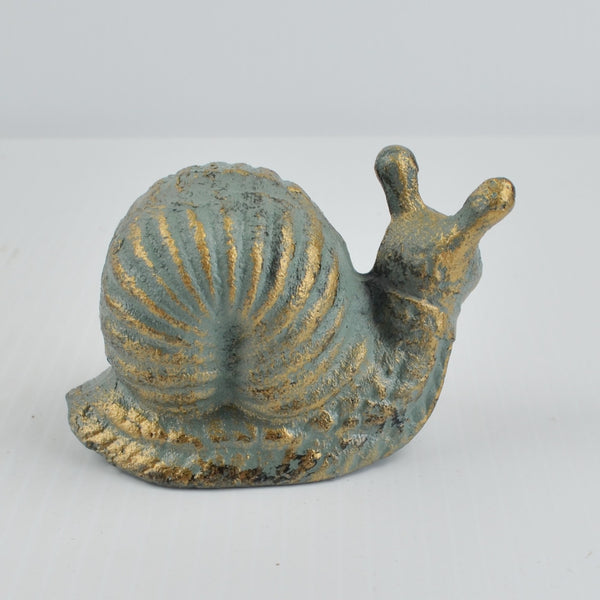 Garden Snail Cement Sitter - Garden Plant Decoration Statue Figurine 3" Tall