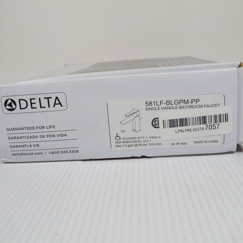 Delta 581LF-BLGPM-PP Black Single Handle Bathroom Faucet - For Parts Only