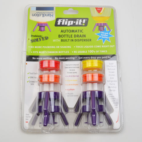 Flip-It Automatic Bottle Drain Kit 4 Pack Kit - Washable and Reusable New