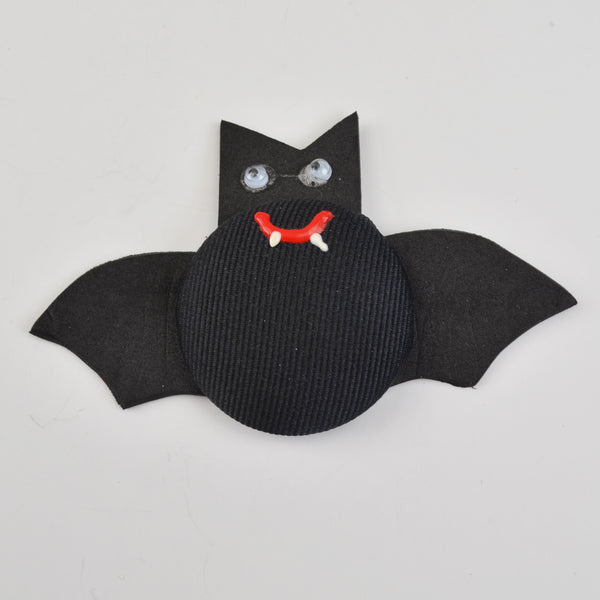 Halloween Button Handmade Pin, Ghost, Bat, Googly Eyes, Brooch Lapel Pin - Lot of 2