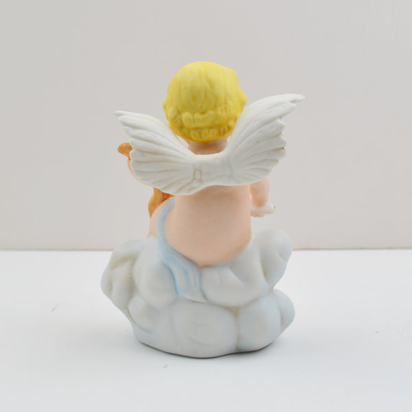 Vintage Angel Figurines Cherub Musicians Porcelain Bisque Clouds - HOMCO 8883
