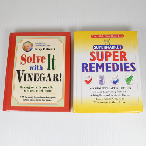 Lot of 2 Jerry Baker's Solve It With Vinegar and Supermarket Super Remedies