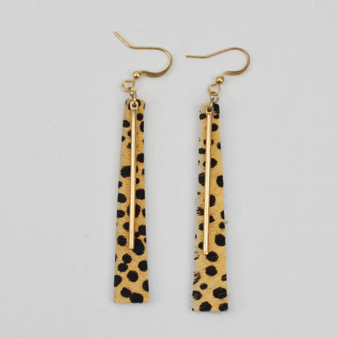 Madewell Boho Dangle Earrings - Straight Bar, Leopard Print Faux Leather