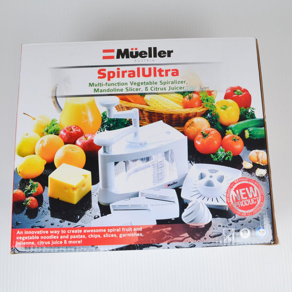 Mueller Spiral Ultra 4-Blade Spiralizer, 8 in 1 Spiral Slicer, Citrus Juicer + Cookbook