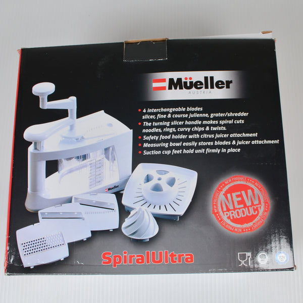Mueller Spiral Ultra 4-Blade Spiralizer, 8 in 1 Spiral Slicer, Citrus Juicer + Cookbook