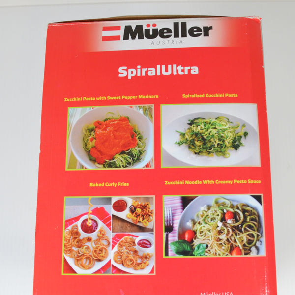 Mueller Spiral Ultra 4-Blade Spiralizer, 8 in 1 Spiral Slicer, Citrus Juicer + Cookbook